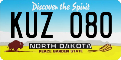ND license plate KUZ080