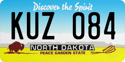 ND license plate KUZ084
