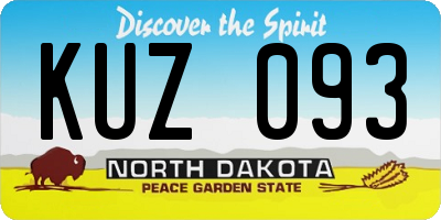 ND license plate KUZ093