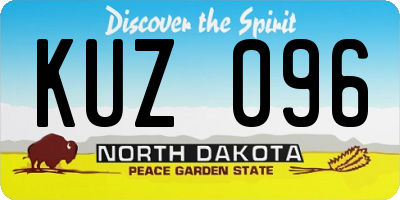 ND license plate KUZ096