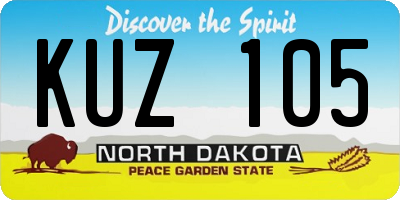 ND license plate KUZ105