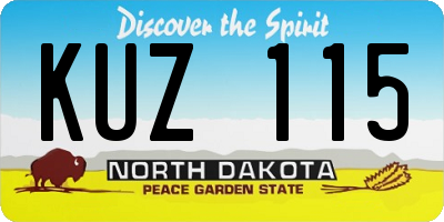 ND license plate KUZ115