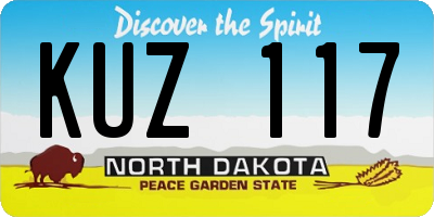 ND license plate KUZ117