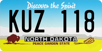 ND license plate KUZ118