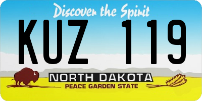 ND license plate KUZ119