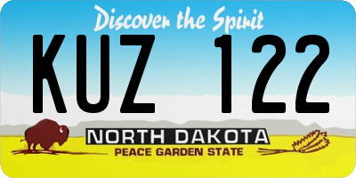 ND license plate KUZ122