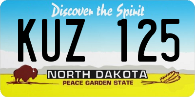ND license plate KUZ125