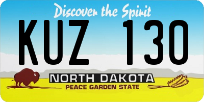 ND license plate KUZ130