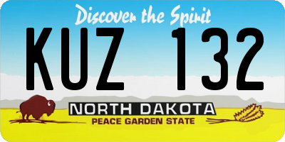 ND license plate KUZ132