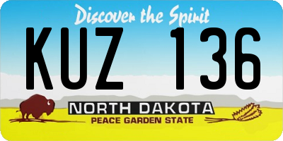 ND license plate KUZ136