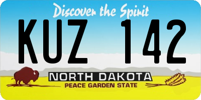 ND license plate KUZ142