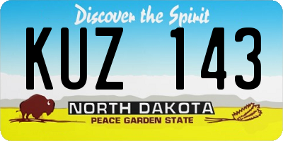 ND license plate KUZ143