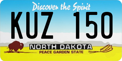 ND license plate KUZ150