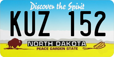 ND license plate KUZ152