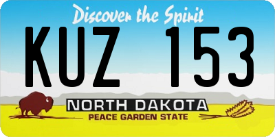 ND license plate KUZ153