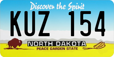 ND license plate KUZ154