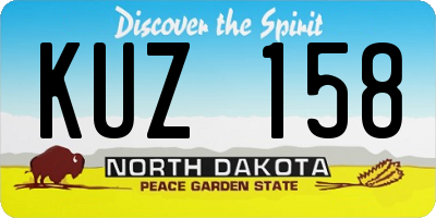 ND license plate KUZ158