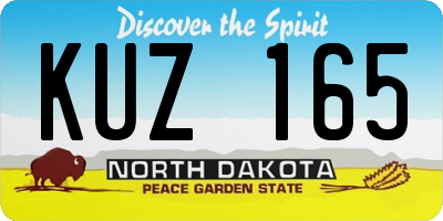 ND license plate KUZ165