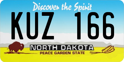 ND license plate KUZ166