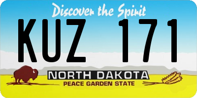 ND license plate KUZ171