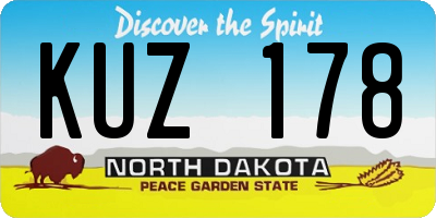 ND license plate KUZ178