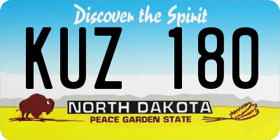 ND license plate KUZ180