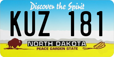 ND license plate KUZ181