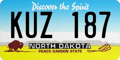 ND license plate KUZ187