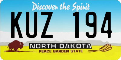 ND license plate KUZ194