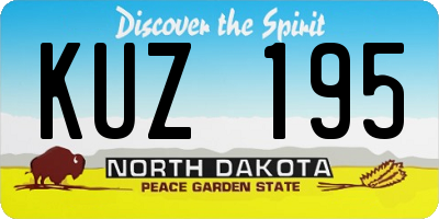 ND license plate KUZ195