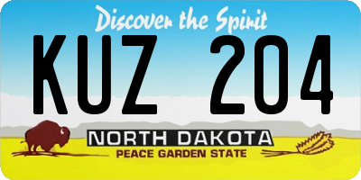 ND license plate KUZ204