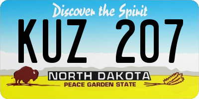 ND license plate KUZ207