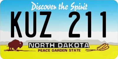 ND license plate KUZ211