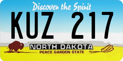 ND license plate KUZ217