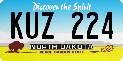 ND license plate KUZ224