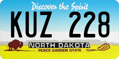 ND license plate KUZ228