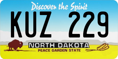 ND license plate KUZ229