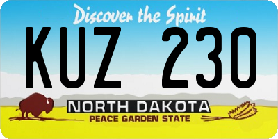 ND license plate KUZ230