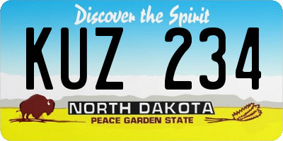 ND license plate KUZ234
