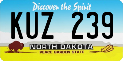 ND license plate KUZ239