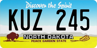 ND license plate KUZ245