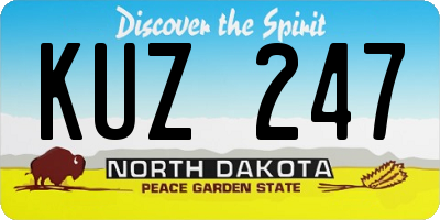 ND license plate KUZ247