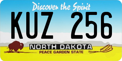 ND license plate KUZ256