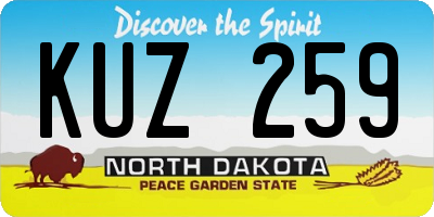 ND license plate KUZ259