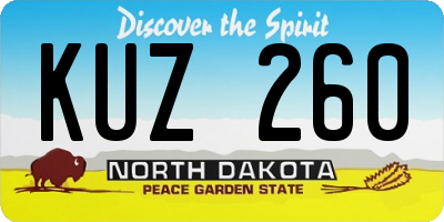 ND license plate KUZ260
