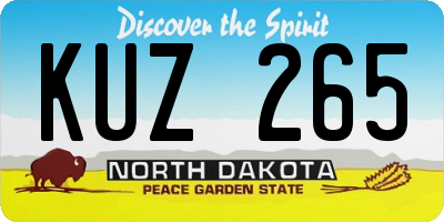 ND license plate KUZ265
