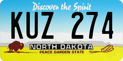 ND license plate KUZ274