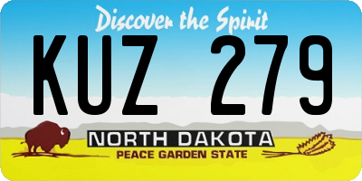 ND license plate KUZ279