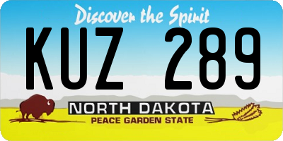 ND license plate KUZ289
