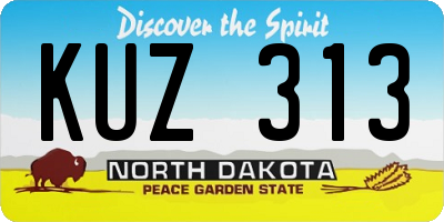 ND license plate KUZ313